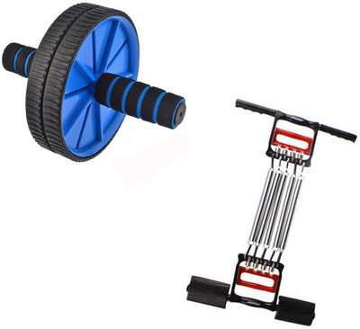 

Instafit Ab Double Wheel Roller With 3 in 1 Chest Expander cum Tummy Trimmer Home Gym Kit