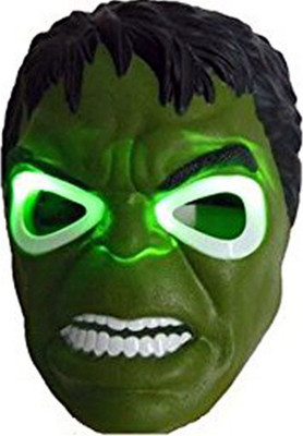 

Bonkerz Hulk The Avengers Mask Toy With Flash Lights For Kids. This mask has an elastic strap in the back so that you can wear it easily and it stays in place. A switch to turn on/off the lights is provided.(Multicolor)