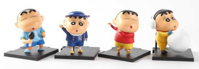 

Toy Mela Shinchan Funny Cartoon Action Figure Statue Set of 4 Different Styles Very Cute Smart Buy(Multicolor)