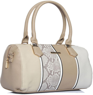 

Addons Snake-effect patchwork Duffle Bag Shoulder Bag(Beige, 5 L)