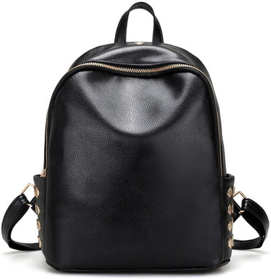 

mountain store Women / girls Casual Leather Backpack Waterproof Daypack(Black, 20 L)