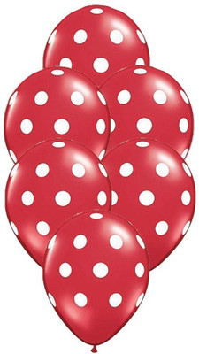 

PARTY PROPZ Printed Set of 25 Red Polka Dot Balloon / Valentine balloons / Birthday Party Decoration / Valentine Day decoration Balloon(Red, Pack of 25)