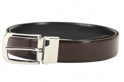 

LOUIS STITCH Men Formal Brown Genuine Leather Reversible Belt, Reversible black and brown