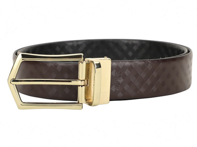 

LOUIS STITCH Men Formal Brown Genuine Leather Reversible Belt, Reversible black and brown