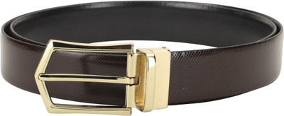 

LOUIS STITCH Men Formal Brown Genuine Leather Reversible Belt, Reversible black and brown