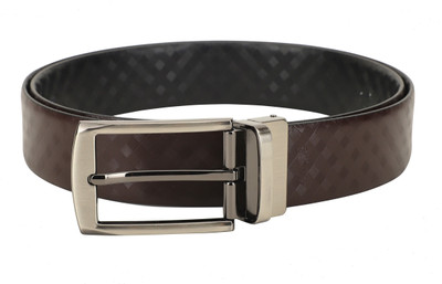 

LOUIS STITCH Men Formal Brown Genuine Leather Reversible Belt, Reversible black and brown