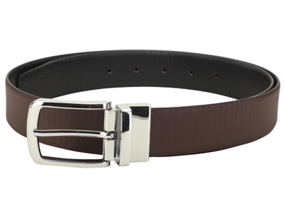 

LOUIS STITCH Men Formal Brown Genuine Leather Reversible Belt, Reversible black and brown