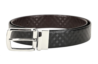 

LOUIS STITCH Men Formal Black Genuine Leather Reversible Belt, Reversible black and brown