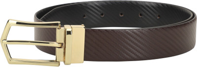 

LOUIS STITCH Men Formal Brown Genuine Leather Reversible Belt, Reversible black and brown