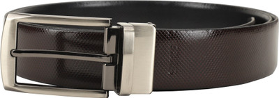 

LOUIS STITCH Men Formal Brown Genuine Leather Reversible Belt, Reversible black and brown