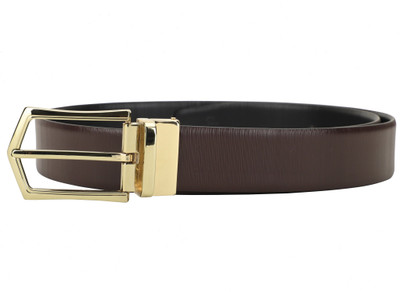 

LOUIS STITCH Men Formal Brown Genuine Leather Reversible Belt, Reversible black and brown