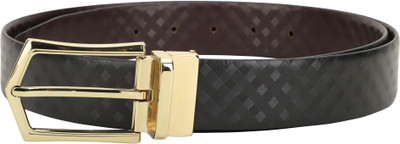 

LOUIS STITCH Men Formal Black Genuine Leather Reversible Belt, Reversible black and brown