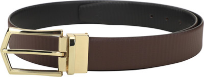 

LOUIS STITCH Men Formal Brown Genuine Leather Reversible Belt, Reversible black and brown