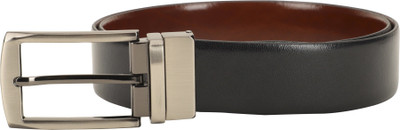 

LOUIS STITCH Men Formal Black Genuine Leather Reversible Belt, Reversible black and brown