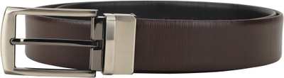 

LOUIS STITCH Men Formal Brown Genuine Leather Reversible Belt, Reversible black and brown