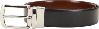 

LOUIS STITCH Men Formal Black Genuine Leather Reversible Belt, Reversible black and brown
