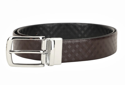 

LOUIS STITCH Men Formal Brown Genuine Leather Reversible Belt, Reversible black and brown