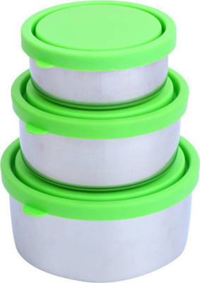 

BLASTOISE Stainless Steel Storage & Snacks Bowls (Set Of 3)_GREEN 3 Containers Lunch Box(900 ml)