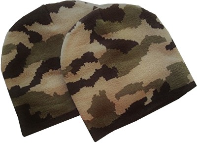 Atabz Solid Skull Cap Cap(Pack of 2)