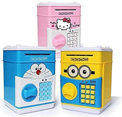 

vepson Toyshine Money Safe Kids Piggy Savings Bank with Electronic Lock Coin Bank(Multicolor)