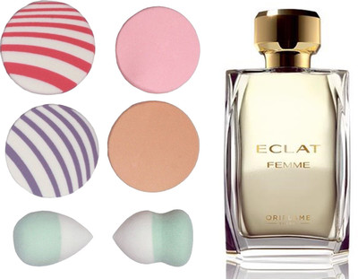 Oriflame Sweden Eclat Femme Eau de Toilette 50ml (30128) With Puff Sponge(Set of 7)