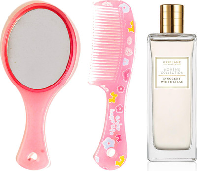 

Oriflame Sweden Women's Collection Innocent White Lilac Eau de Toilette 50ml (32438) With Mirror & Comb Set(Set of 3)