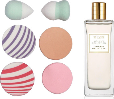 

Oriflame Sweden Women's Collection Innocent White Lilac Eau de Toilette 50ml (32438) With Puff Sponge(Set of 7)
