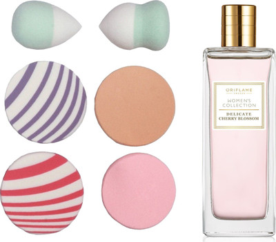

Oriflame Sweden Women's Collection Delicate Cherry Blossom Eau de Toilette 50ml (32440) With Puff Sponge(Set of 7)