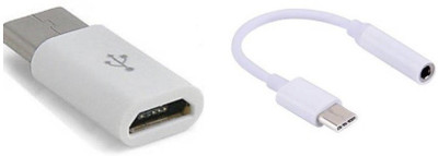 

Oxza TYPE C MALE TO AUDIO + MICRO USB ADAPTOR Power Sharing Cable(White)