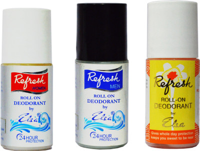 

Elsa Refresh Roll on Deodorant Roll-on - For Men & Women(120 g, Pack of 3)