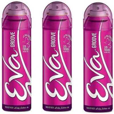 

EVA Ladies Deodrant Set of 3 Deodorant Spray - For Women(375 ml, Pack of 3)