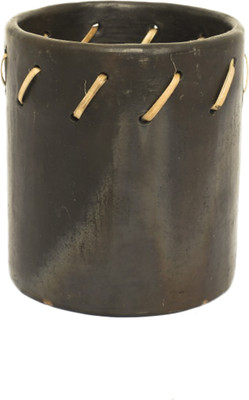 

TRIBES INDIA 1 Compartments stone pen stand(Black)