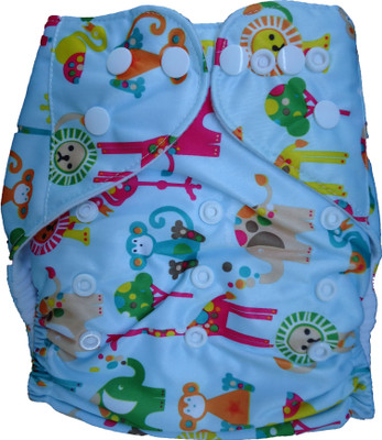 

Tiny Tots Microfiber Pocket Diaper with Insert - Animal Print - S