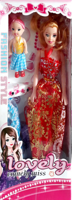 

Charlies Toy Factory Soft Doll Dress Collection With Small Baby(Multicolor)