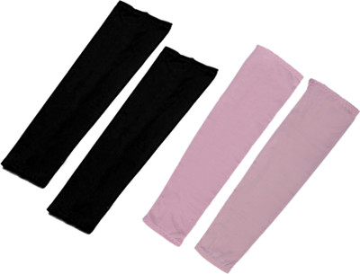 

Sportshour UV protection arm sleeve (pack of 2 pair) Fitness Band(Black, Pink)