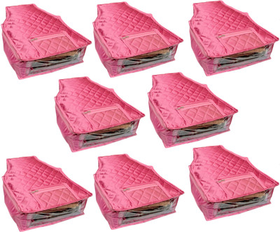 

Funkroo High Quality Pack of 8pcs Satin Blouse cover kurti cover garments cover for keeping blouse dupatta salwar Keep Blouse/Suit/Travelling Pouch(Pink)