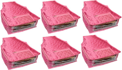 

Funkroo High Quality Pack of 6pcs Satin Blouse cover kurti cover garments cover for keeping blouse dupatta salwar Keep Blouse/Suit/Travelling Pouch(Pink)