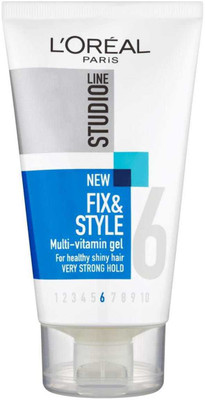 L'Oreal Paris Studio Line 6 Fix & Style Multi Vitamin Gel, Very Strong Hold - 150ml Gel(150 ml)