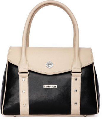

Lady bar Hand-held Bag(Beige, Black)