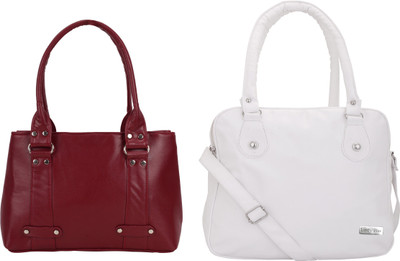 

Lady bar Hand-held Bag(White, Brown), Brown;white