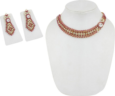 Styylo Jewels Alloy Gold-plated Gold, Pink, Multicolor Jewellery Set(Pack of 1)