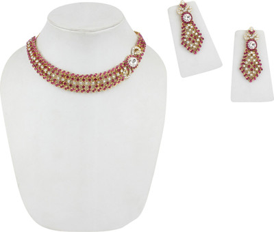 Styylo Jewels Alloy Gold-plated Gold, Pink, Multicolor Jewellery Set(Pack of 1)