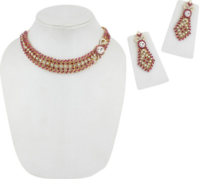 Styylo Jewels Alloy Gold-plated Gold, Pink, Multicolor Jewellery Set(Pack of 1)