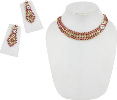 Styylo Jewels Alloy Gold-plated Gold, Pink, Multicolor Jewellery Set(Pack of 1)