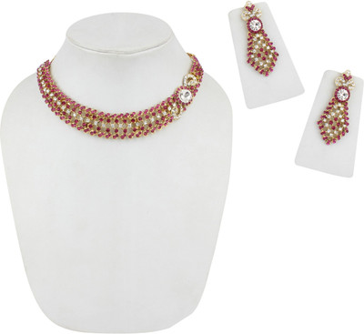 Styylo Jewels Alloy Gold-plated Gold, Pink, Multicolor Jewellery Set(Pack of 1)