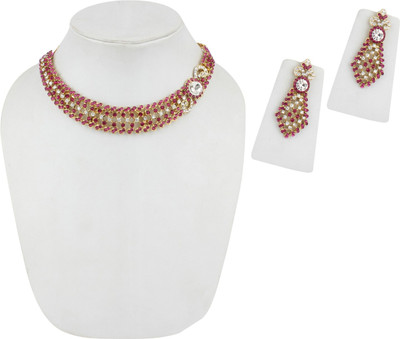 Styylo Jewels Alloy Gold-plated Gold, Pink, Multicolor Jewellery Set(Pack of 1)