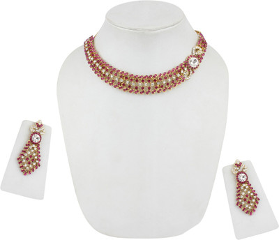 Jewels Capital Alloy Gold-plated Gold, Pink, Multicolor Jewellery Set(Pack of 1)