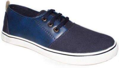 U2Shoes Boys Lace Sneakers(Blue, Canvas blue