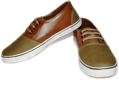 

U2Shoes Boys Lace Sneakers(Brown, Tan-canvas