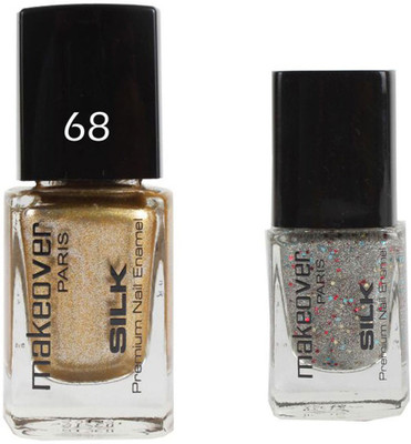 

Makeover Professional Nail Paint Combo Sparking-Golden-68 , Sparking-Silver-33 (9 ml, Pack of 2) Multi(Pack of 2)
